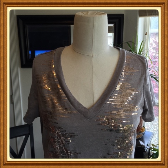 Xhileration grey gold Sparkly top tunic - Picture 3 of 3